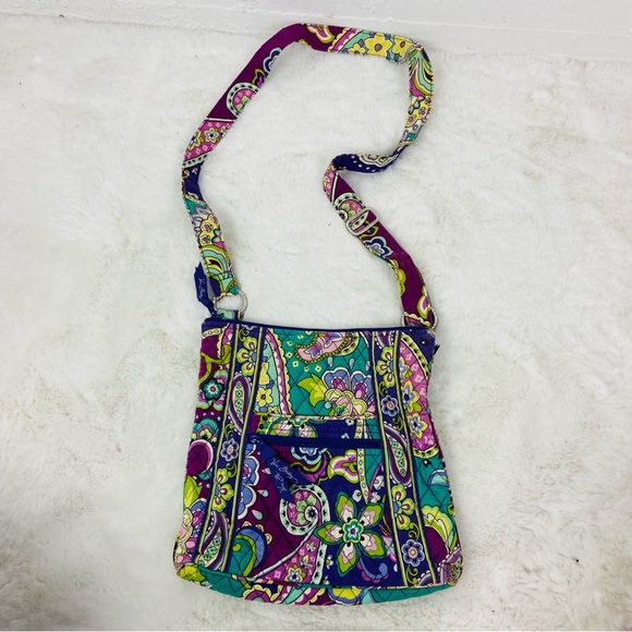 Vera Bradley colorful paisley Hipster Crossbody vibrant Heather pattern - Picture 4 of 16